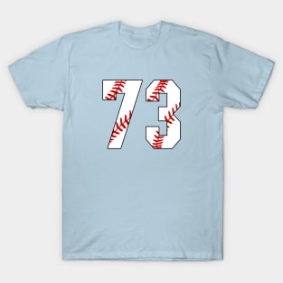 Baseball Number 73 #73 Baseball Shirt Jersey Favorite Player Biggest Fan T-Shirt